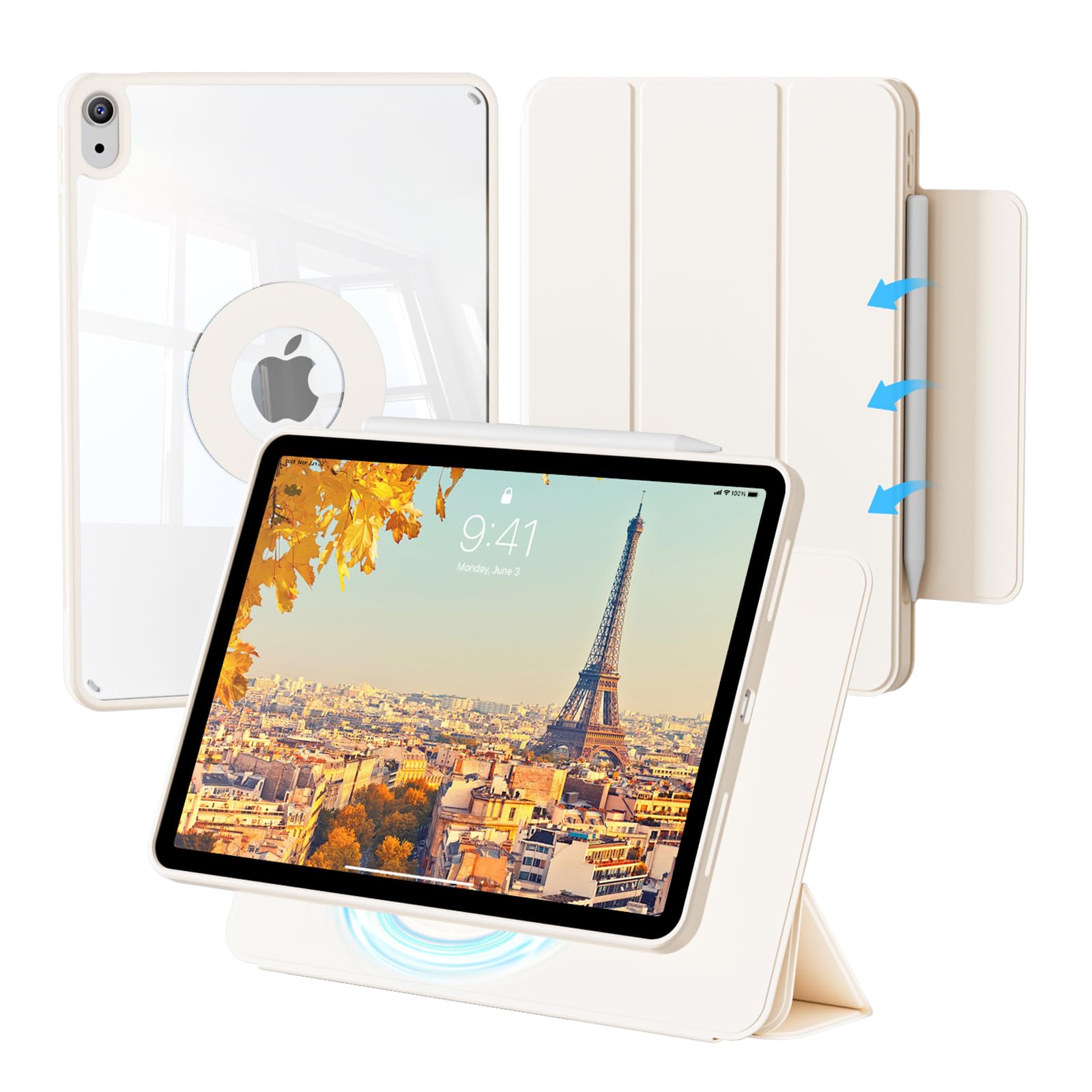 KenKe iPad Air 11インチ M4/M3/M2 第5/4 世代 10.9インチ 2022/2020 透明バックカバー