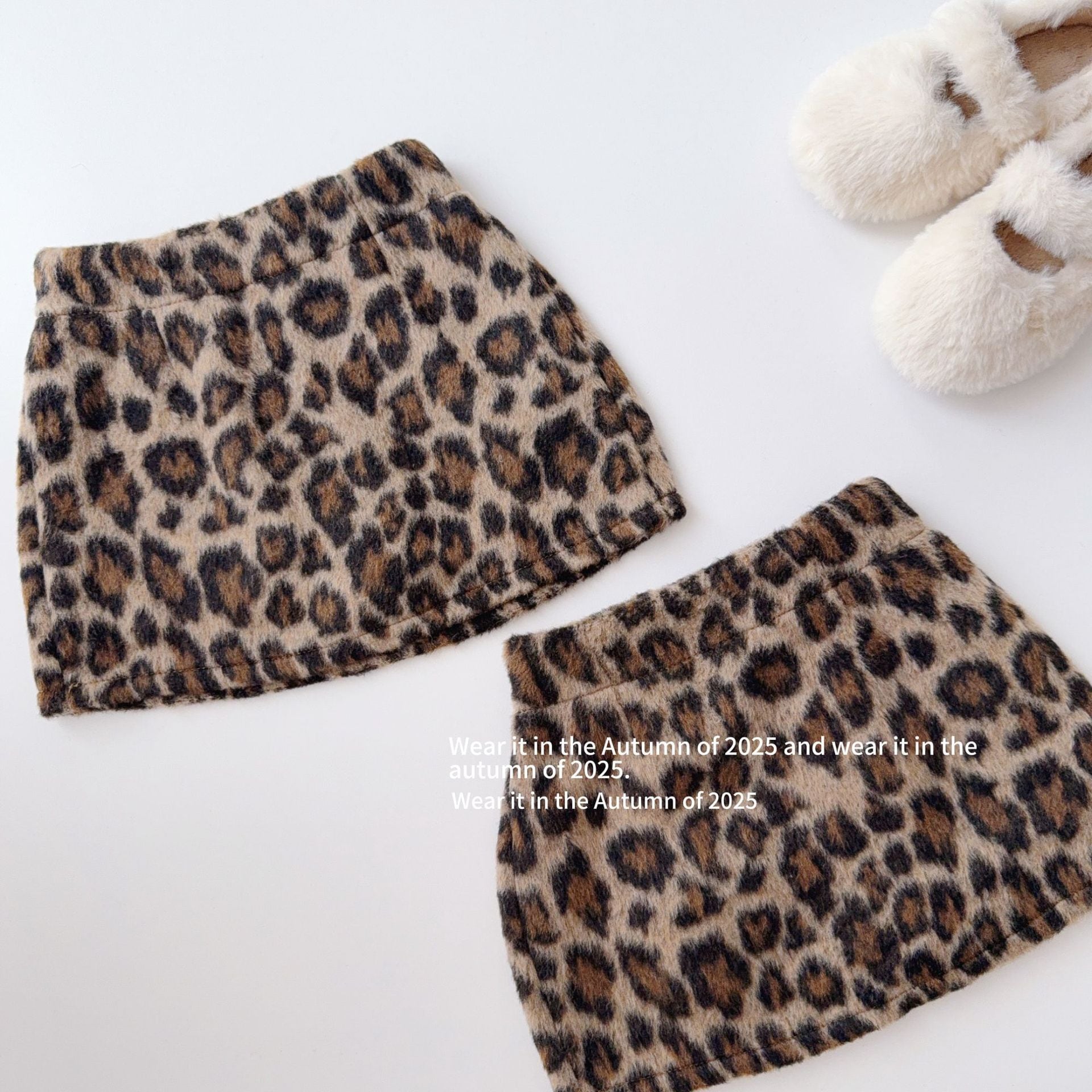 インパン付きレオパードミニスカート