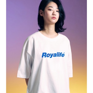 [ROYALLIFE] ORIGINAL LOGO 1/2 TEE WHITE 正規品  韓国 ブランド 半袖 T-シャツ