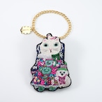 刺繍チャームブローチ Kitagishi Yumi / Tea Time Cat