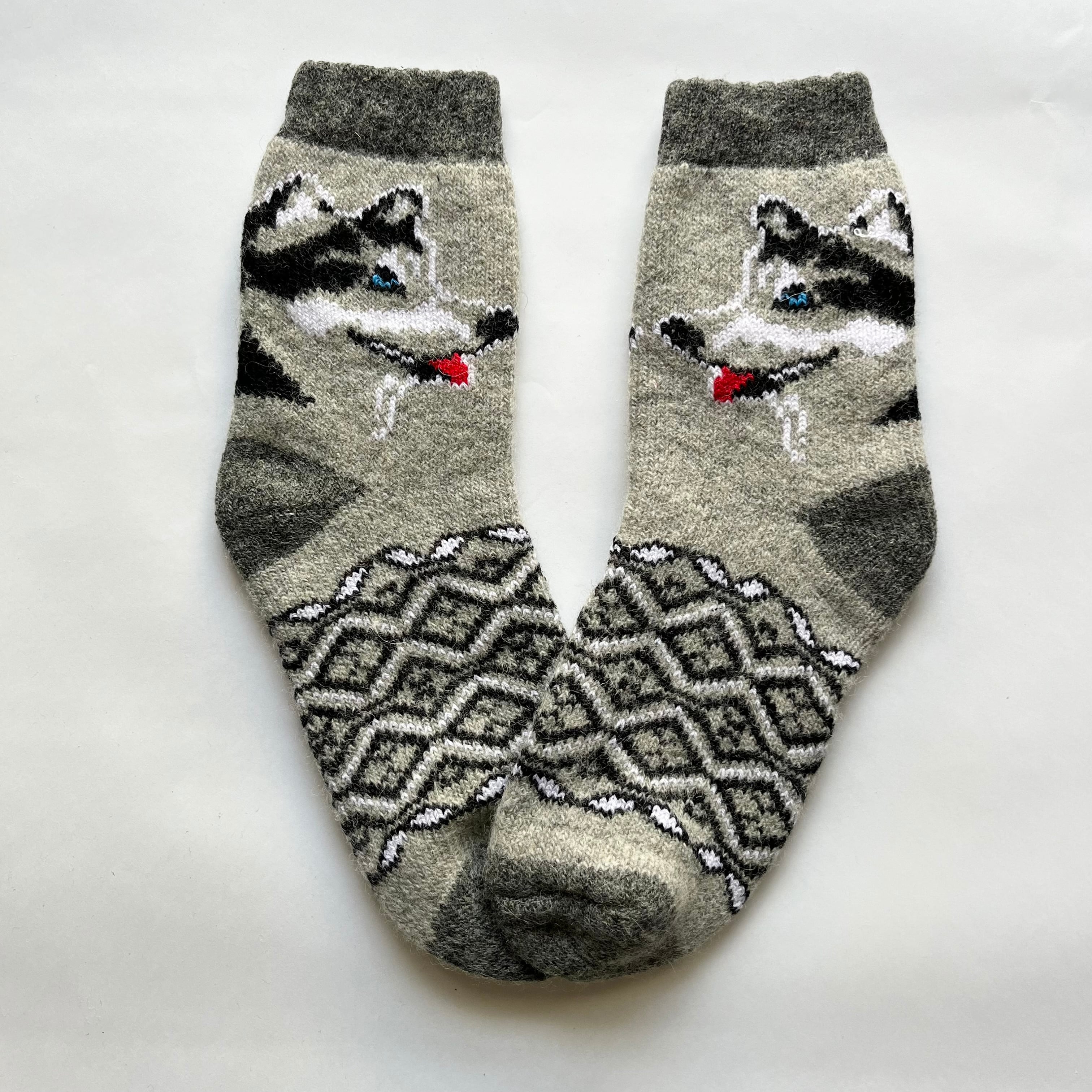 ウクライナ支援/ウールソックス(イヌ柄)