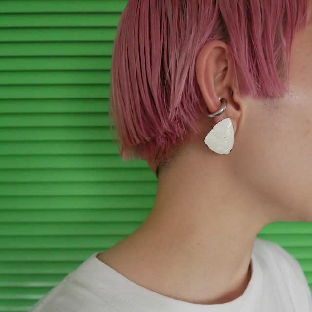Triangle flower earring