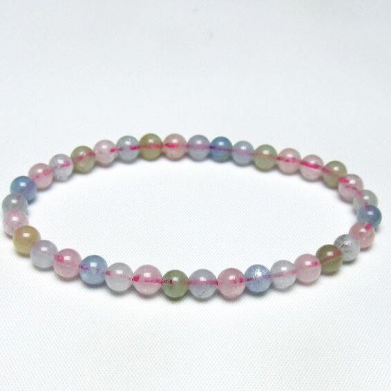 ミックスカラーベリル ブレスレット 5mm 一点物 メール便可 [M便 1/10] 111-48806
