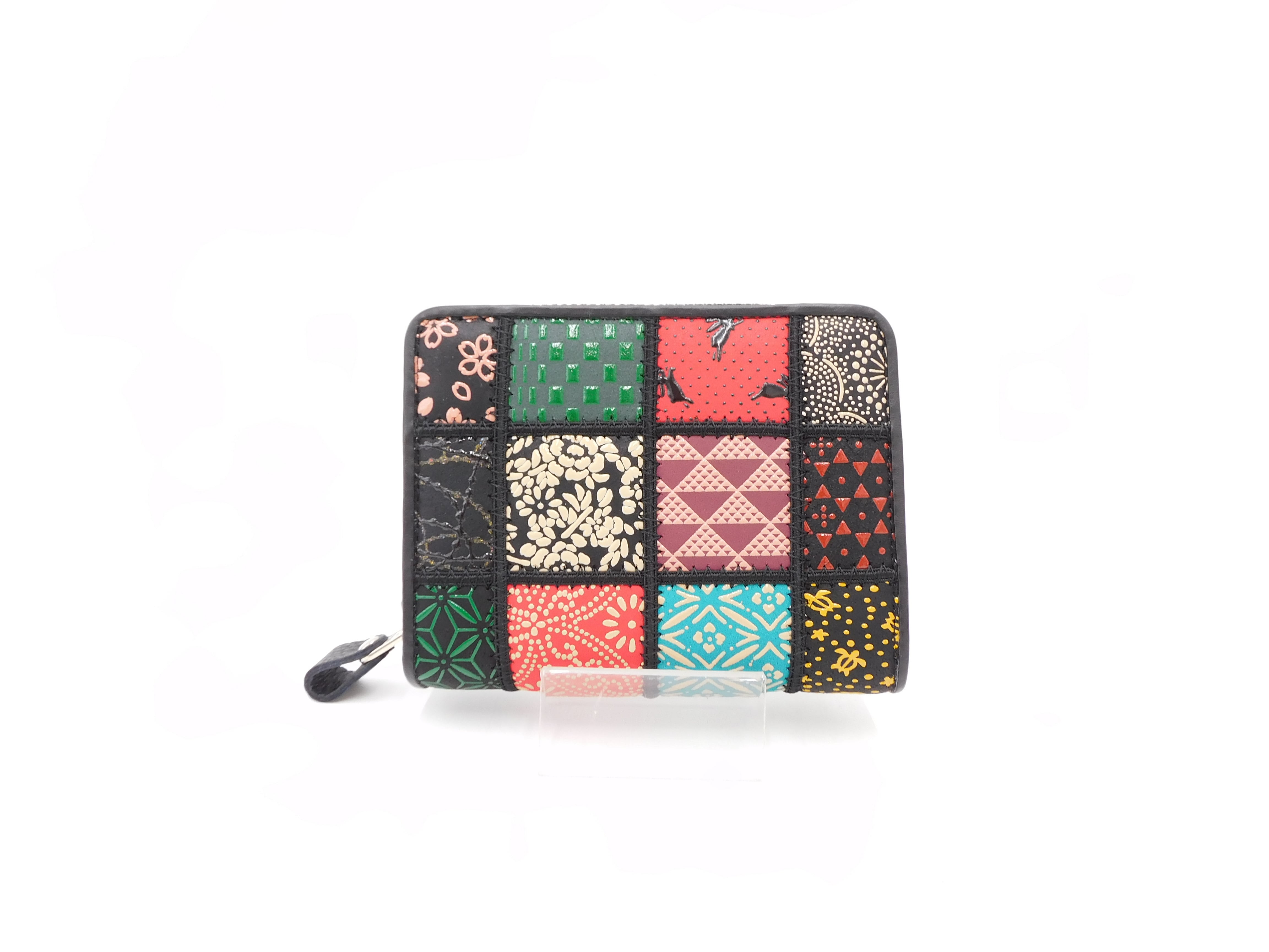 パッチワーク印傳 ラウンド札入 マルチカラー | 浅草前川印傳｜公式