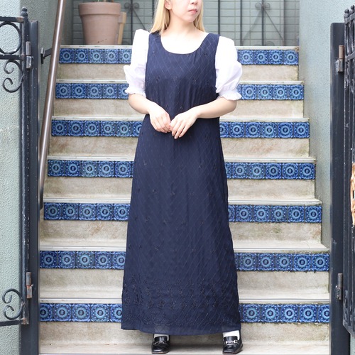 USA VINTAGE STUDIO I DIAMOND PATTERNED DESIGN NO SLEEVE ONE PIECE/アメリカ古着ダイアモンド柄デザインノースリーブワンピース