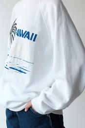 White Hawaii printed sweat shirt