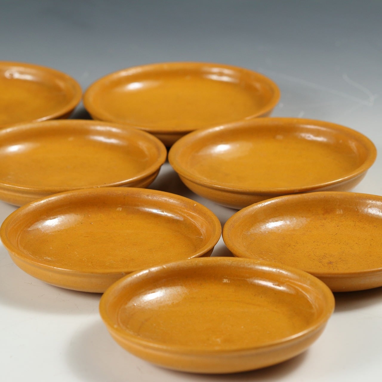 時代もの 出雲布志名焼｜Hujina ware(島根, 1860年代) 黄釉 深豆皿 1枚