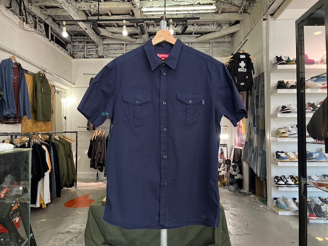 Supreme SS WORK SHIRT NAVY XL PAPERTAG 89075