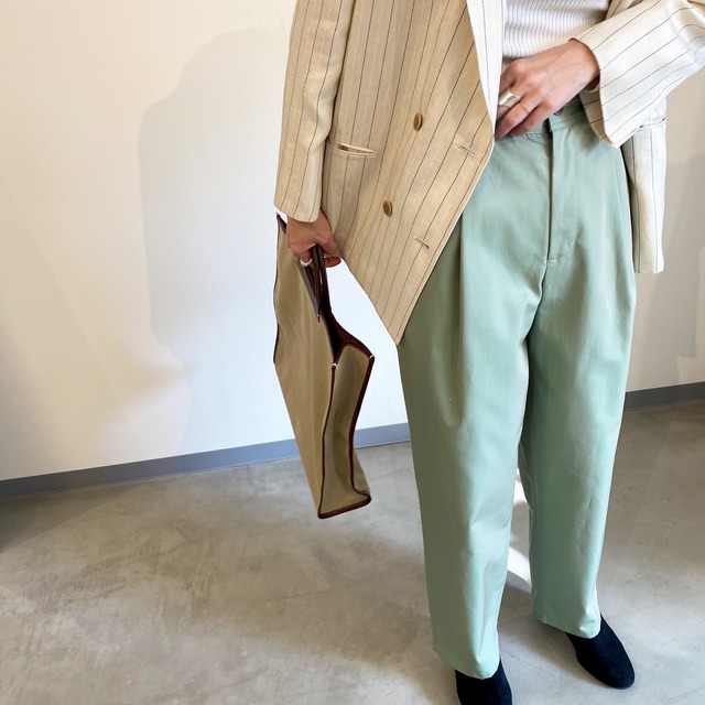 [ Odour ] Cotton Garbardine PANTS / GREEN