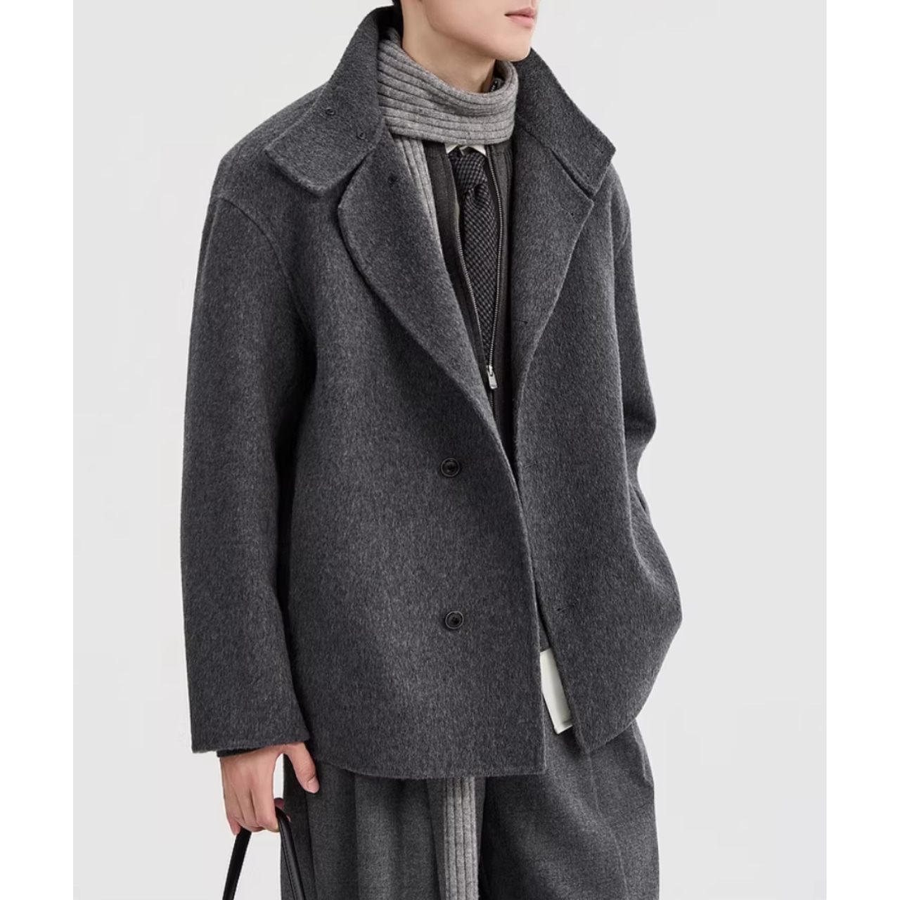 ボタンフロント ヒップ丈ジャケット af0438