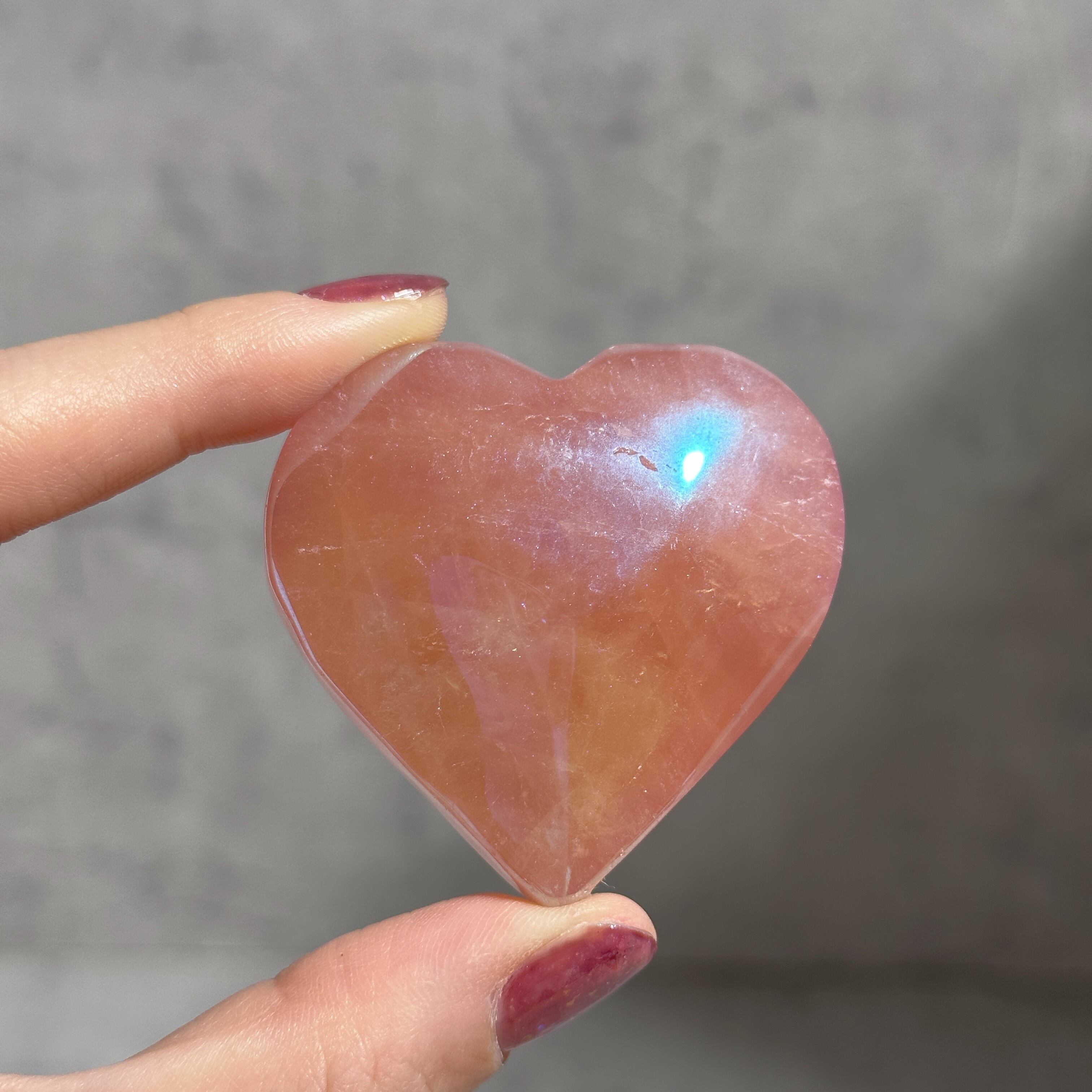 エンジェルオーラローズクォーツ ハート22♡Angel Aura Rose Quartz♡天然石・鉱石・パワーストーン