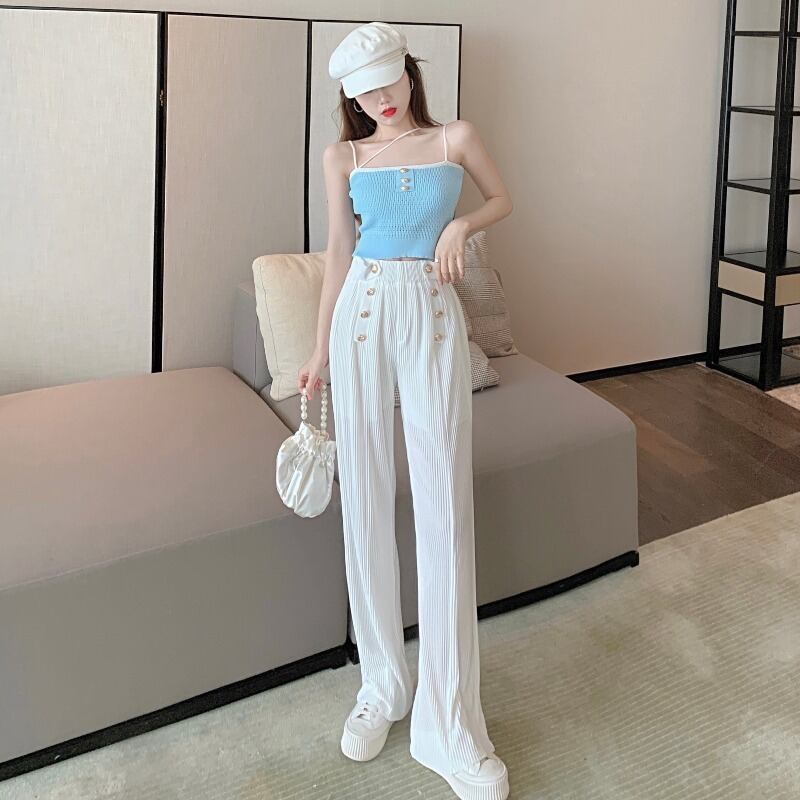 レディースサマーカジュアルパンツ 大人ガーリー スウィート キュート 夏物 ハンチェンe89207802298