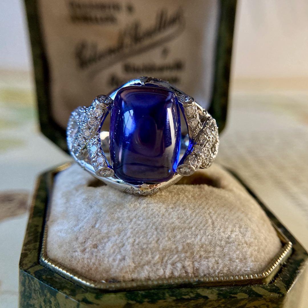 三越ブランド　非加熱スリランカ産ブルーサファイア クラスターリング 4.68ct 三越ブランド非加熱スリランカ産ブルーサファイア クラスターリング 4.68ct