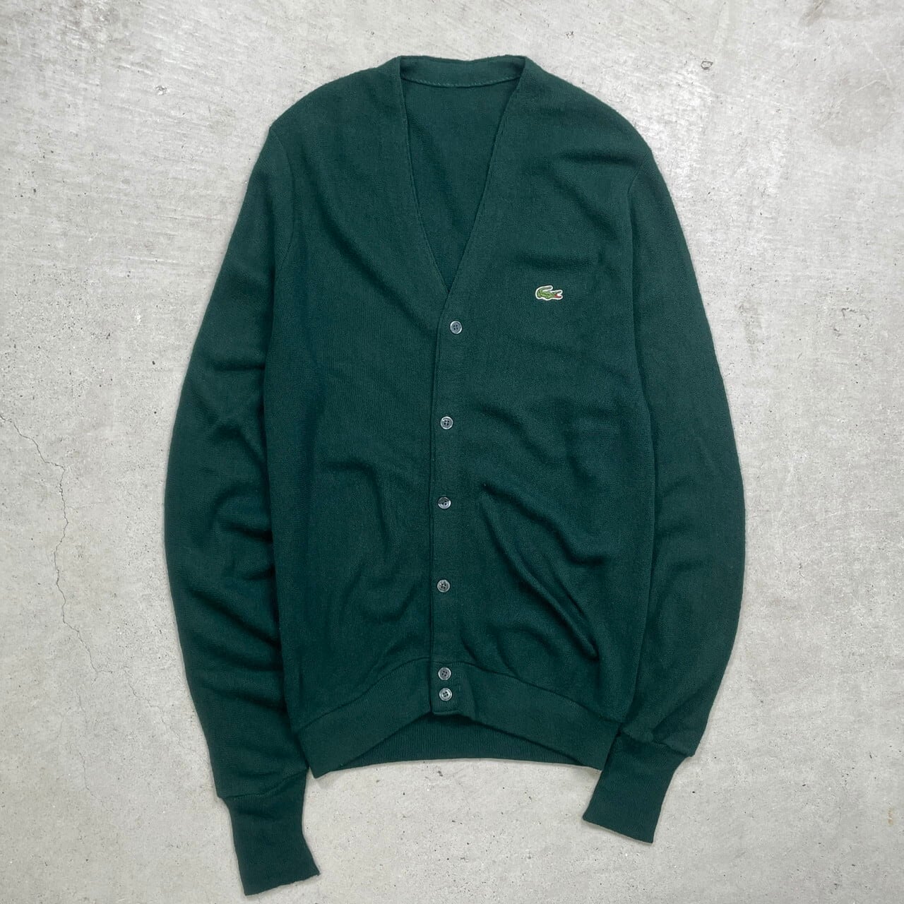古着通販】LACOSTE ラコステ ニットカーディガン ワンポイント 古着通販】LACOSTE ラコステ ニットカーディガン ワンポイント