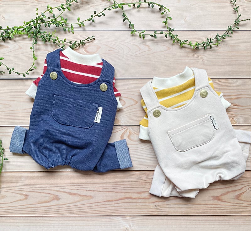 ポケットオーバーオール S ~ XL 2color / 犬服 新作 春夏 ロンパース ドッグウェア 犬の服 ワンコ服 可愛い 猫 tsu28