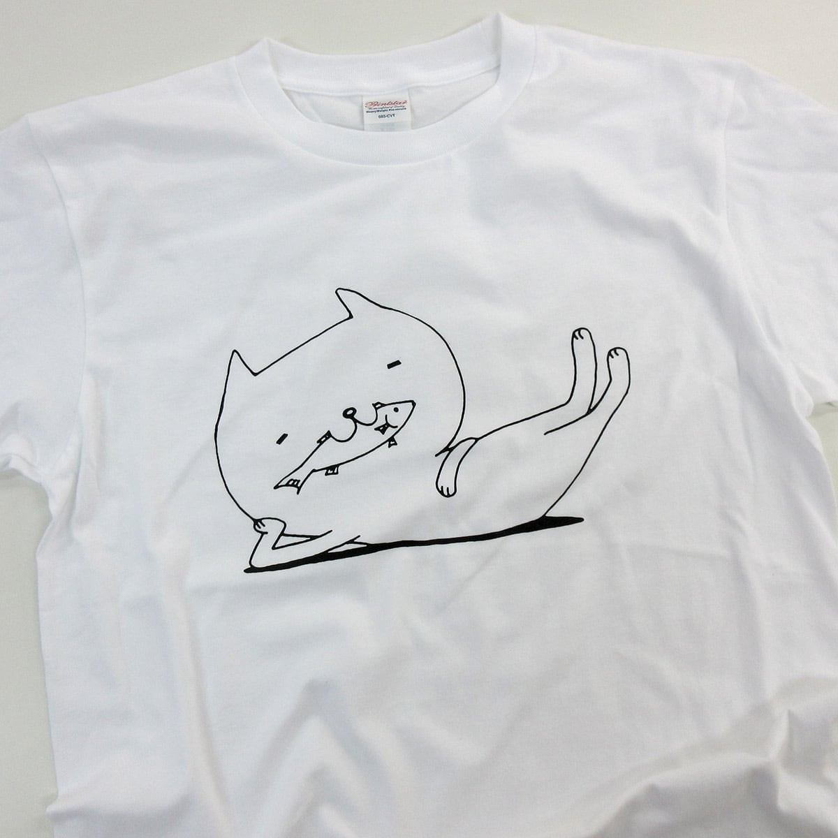 猫 ごきげん ネコ Tシャツ cat19 猫服 ゆるキャラ ねこ 猫 服 ねこ柄 猫柄 手描き