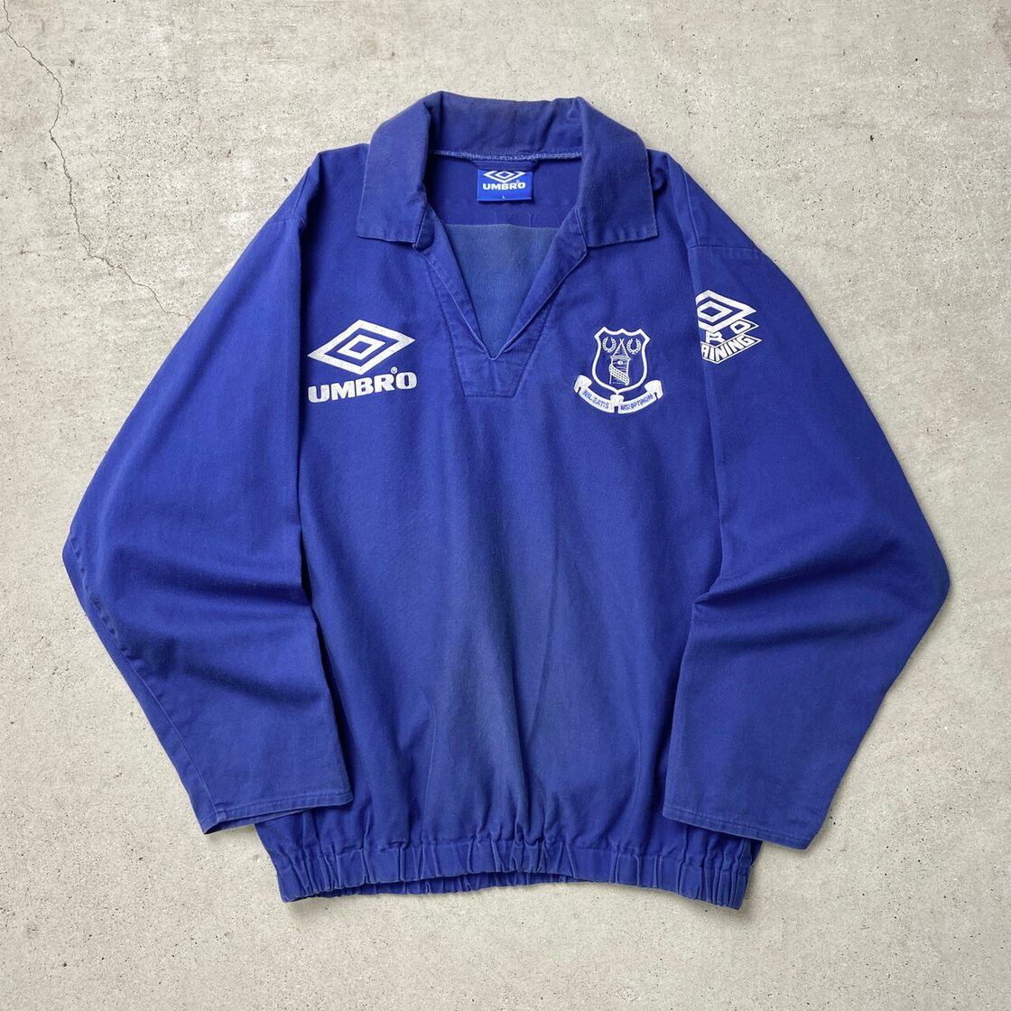 90年代 UMBRO アンブロ EVERTON FC ドリルトップ コットンプルオーバー 