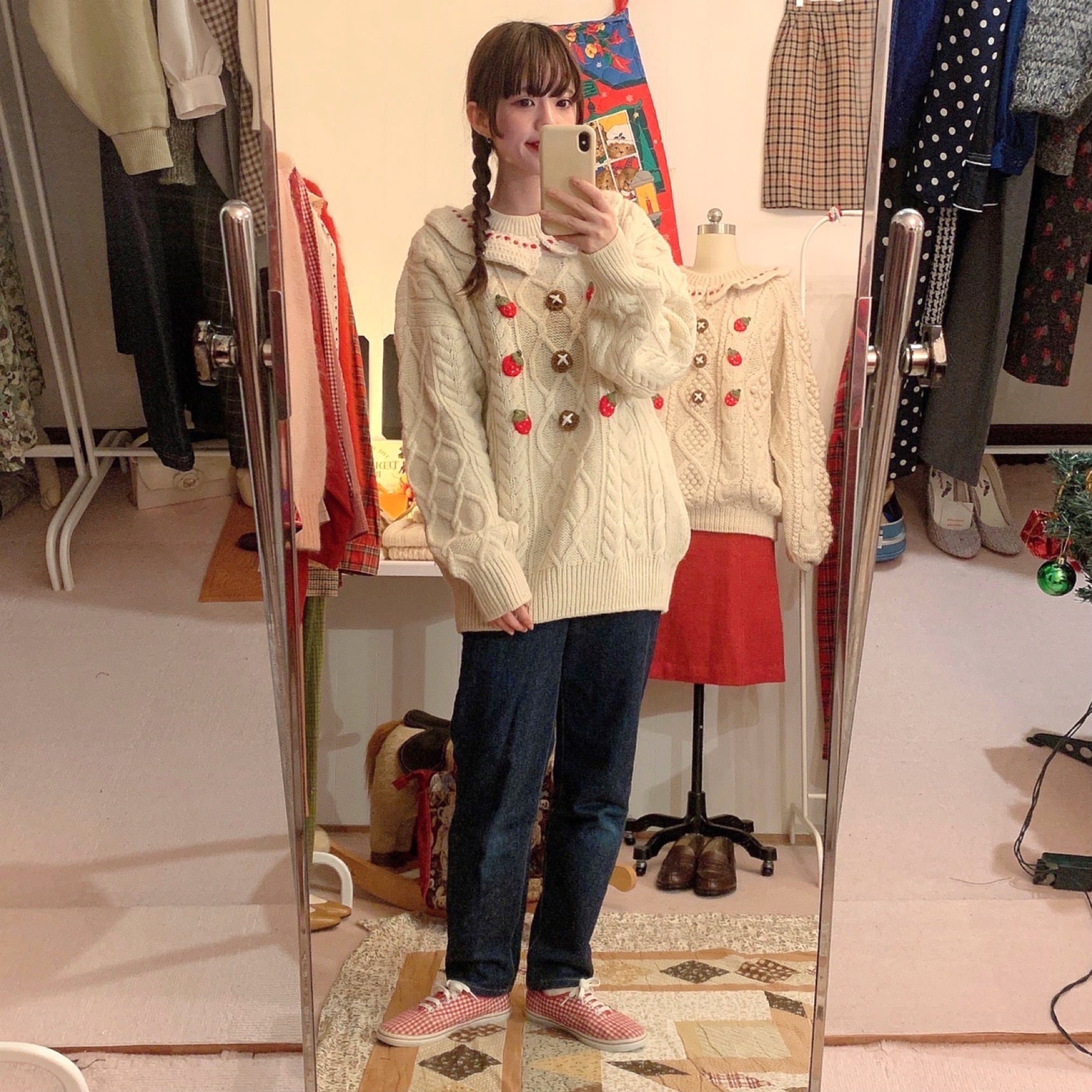 remake : strawberry cake aran sweater