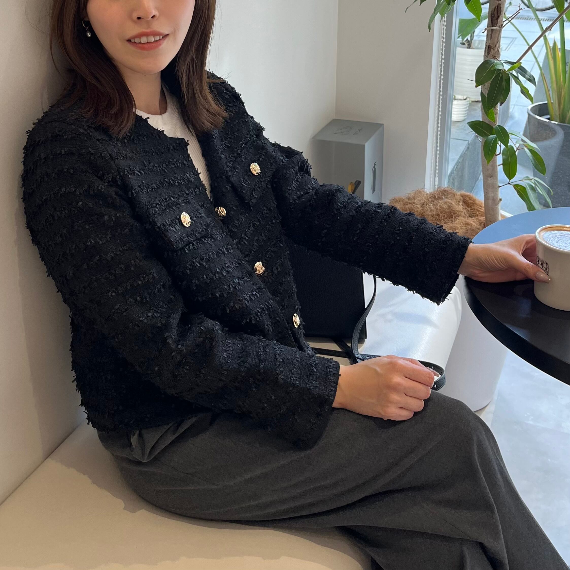 フリンジツイードジャケット［50002］ | conforobe(コンフォローブ)