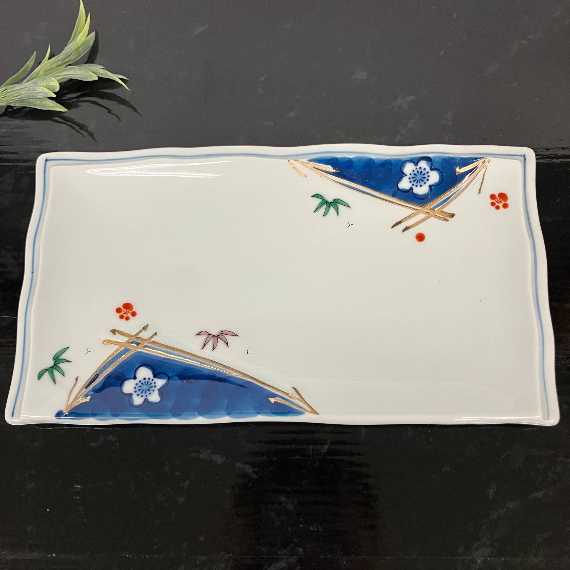 《在庫処分につき特価》強化 金彩松竹梅 長角皿 焼物皿 25cm【日本製】数量限定 アウトレット