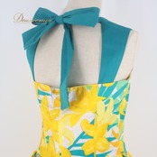 フラダンス 衣装 ワンピース ドレス イエロー系 マーメイドライン エムエムジェイ 日本製 ハワイアンプリント リリー MermaidLine MMJ レッスン 練習 マウナロア アロハ フラ ダンス リボン 華やか 鮮やか かわいい おしゃれ グリーン系 ホワイト系 黄 緑 黄緑 白 フラ ダンス 衣装 レッスン用 ハワイアンワンピース ロングドレス パーティー レディース 明るい色柄 おしゃれなデザイン