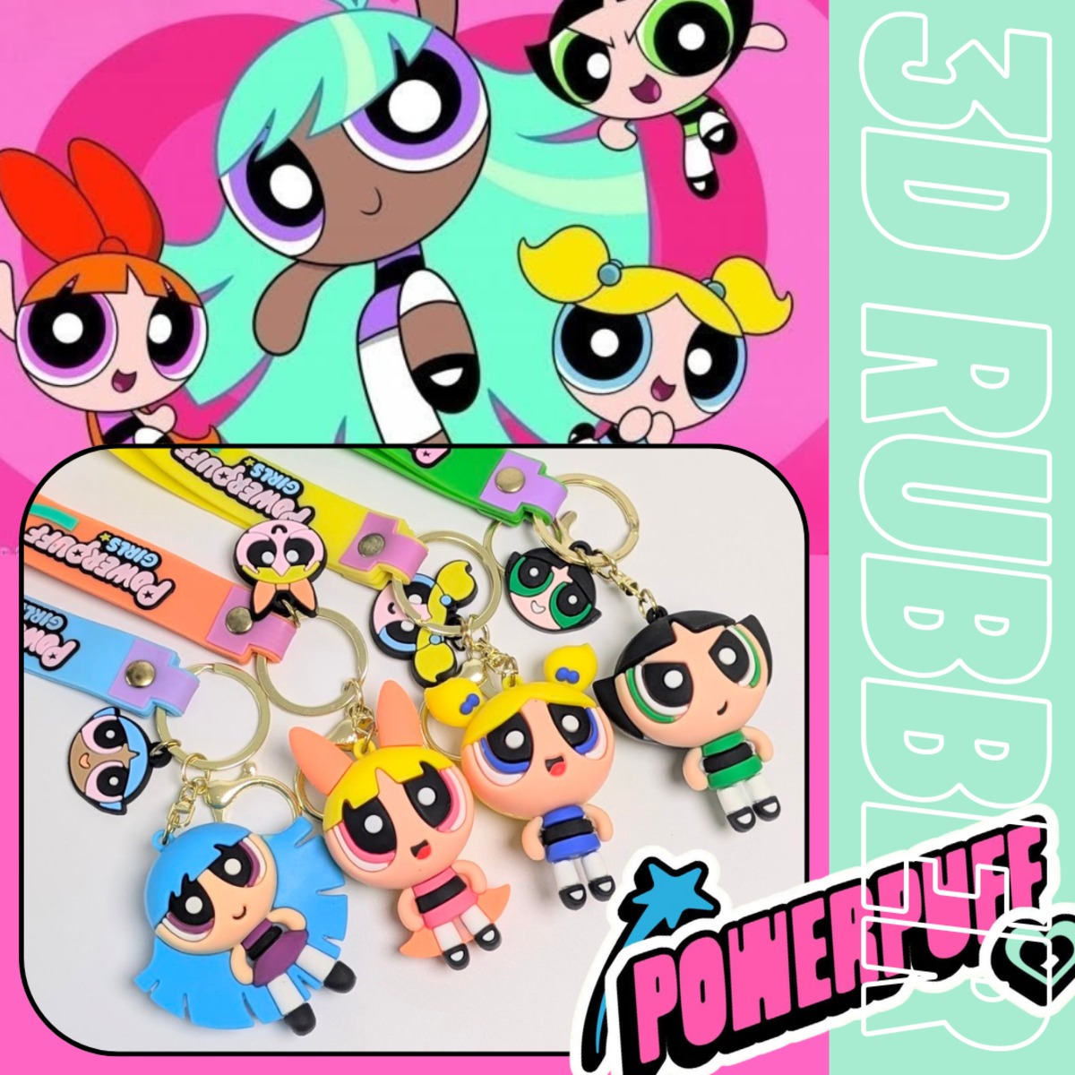 The Powerpuff Girls ( パワーパフガールズ ) 】 3D Rubber KeyHolder