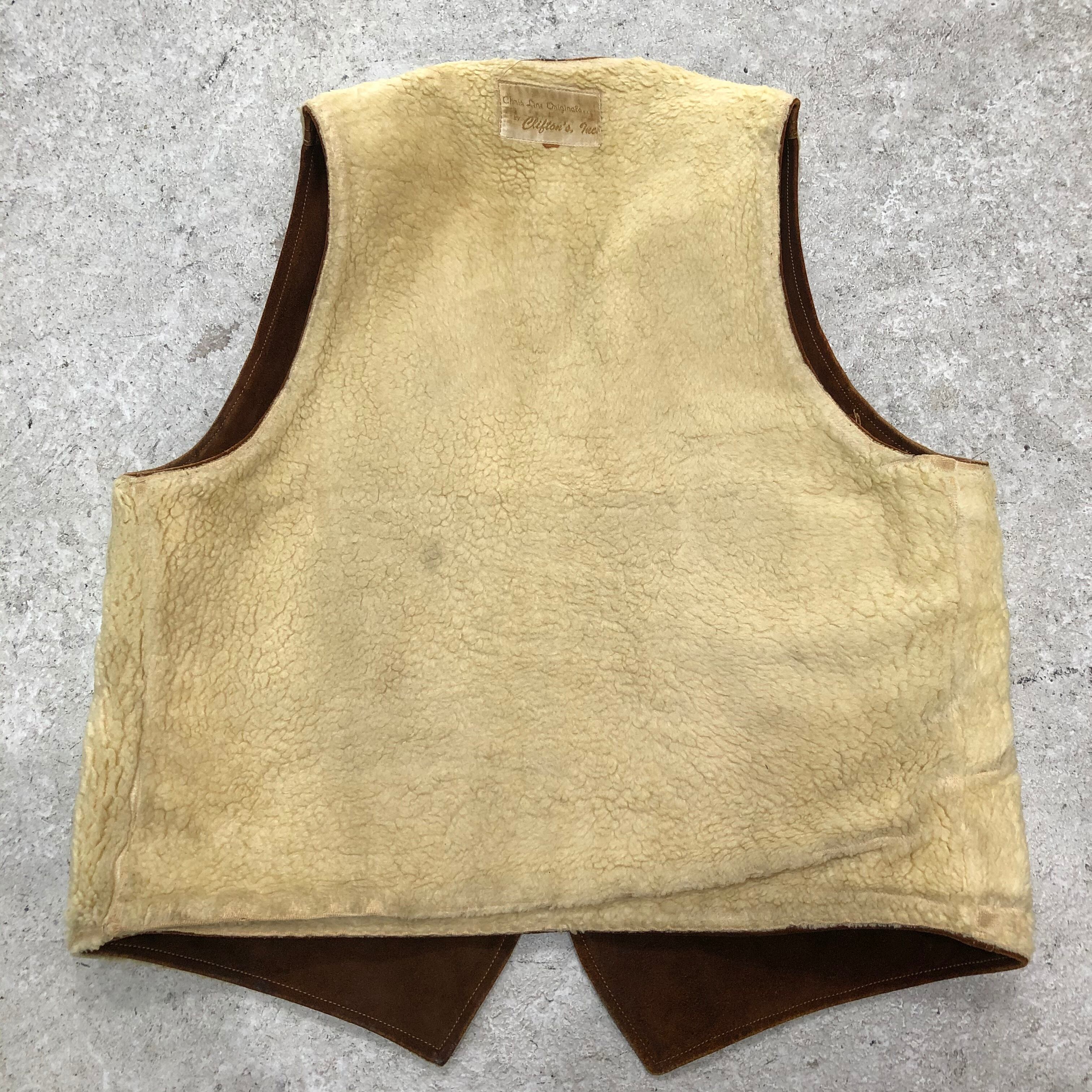 1031. 1950's Suede leather vest 50s 50年代 スウェード レザーベスト