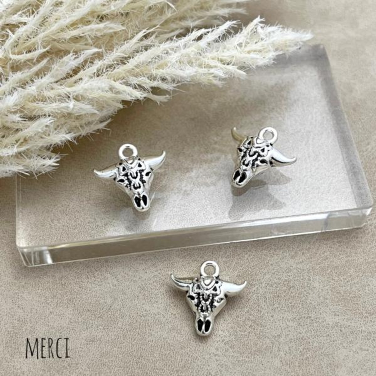 【2個】ミニバッファローデザインチャーム