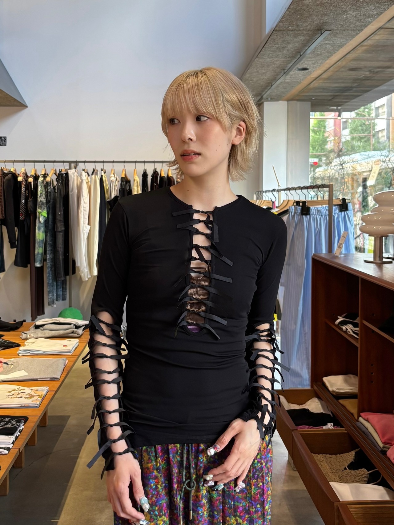 【26AW】FUMIE TANAKA フミエタナカ / リボン ロンT/ 26aw ribbon long T - 1