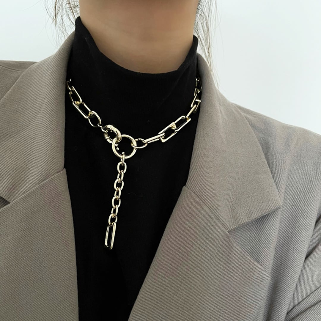 センターロックチェーンネックレス K0451