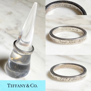 TIFFANY silver notes ring “727 fifth avenue”