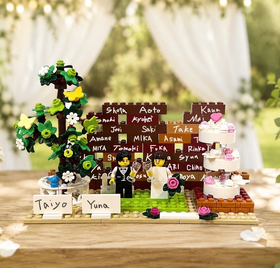 少人数向け【ゲスト参加型 結婚証明書】シンボルツリー ケーキブロック