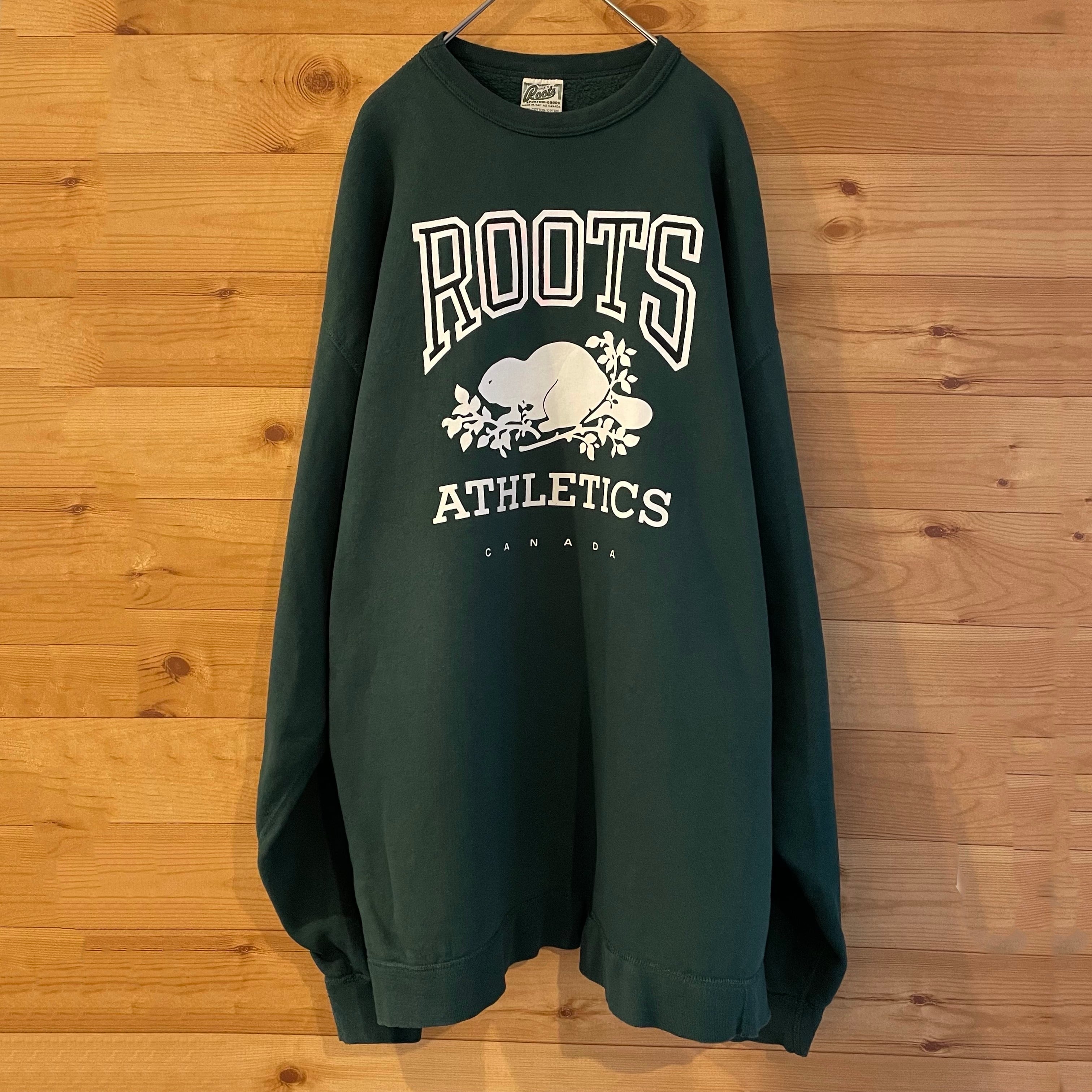 Roots カナダ製 ブランドロゴ オーバサイズ ゆるだぼ スウェット トレーナー Xl Usa古着 古着屋手ぶらがbest