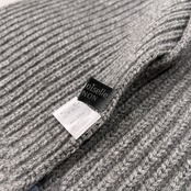 カシミヤ100% Mademoiselle NON NON マドモアゼルノンノン カラー入り ニット マフラー /グレー/日本製/パパス/水色×グレー