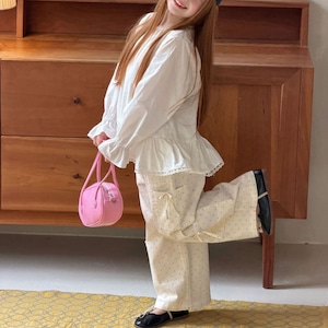 春水玉柄リボン付きボトムス