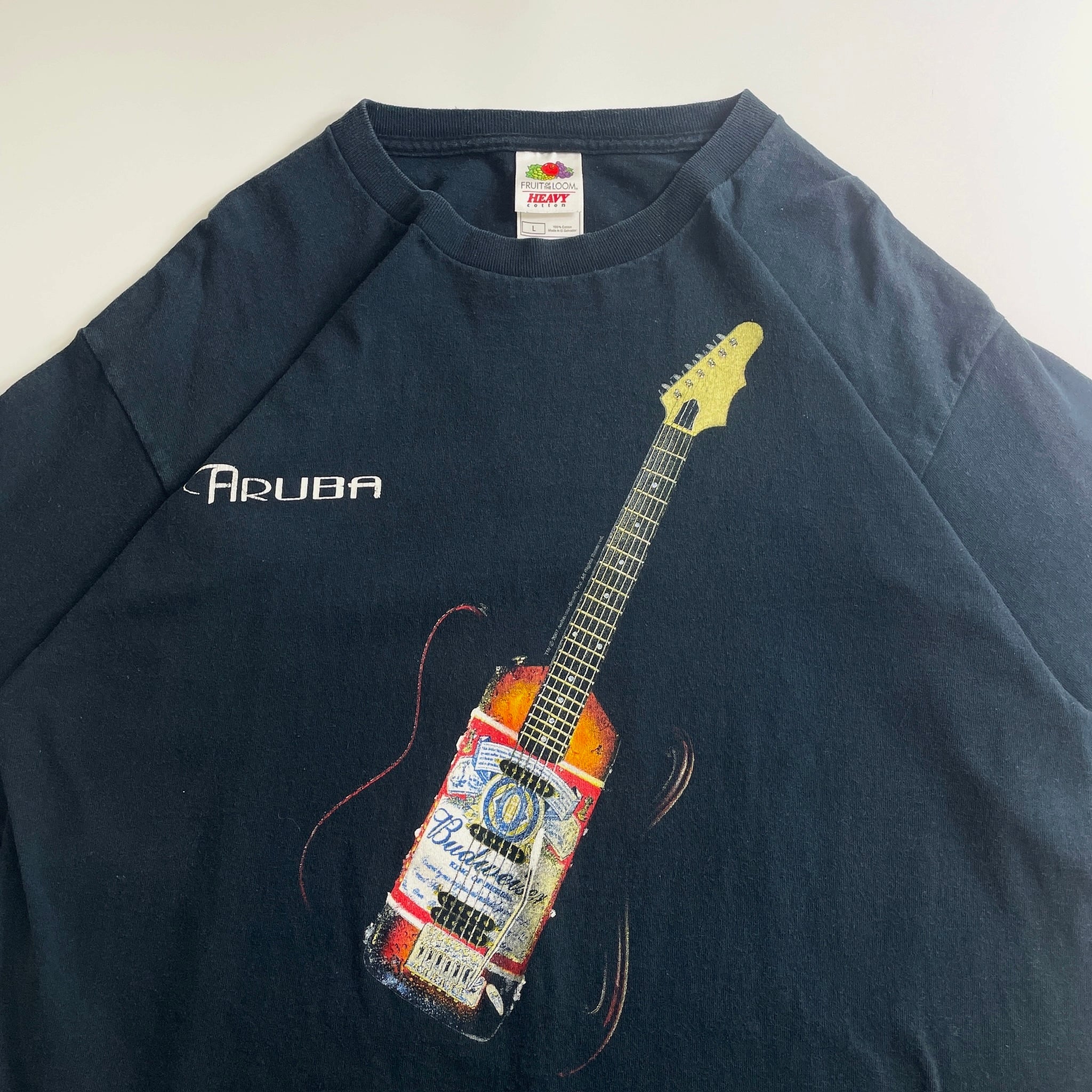90s Aruba Budweiser Guitar T-Shirt