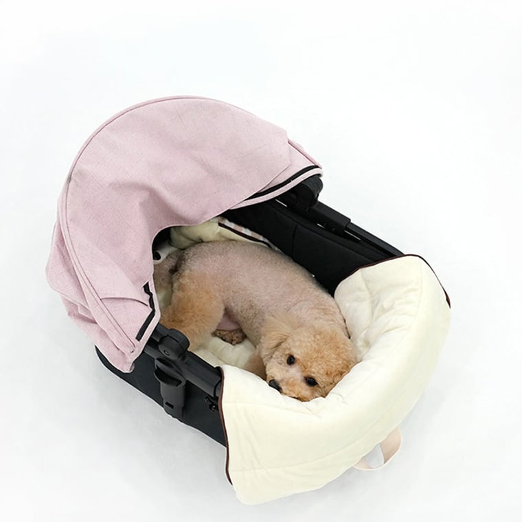 コンボペットカートクッション ( ウォーマー・マット兼用 )　/ 犬 カート クッション あご乗せ ペット用カート 洗える リバーシブル ウォーマー マット 持ち運び 両面 フリース オールシーズン 暖かい 一体型 韓国ブランド