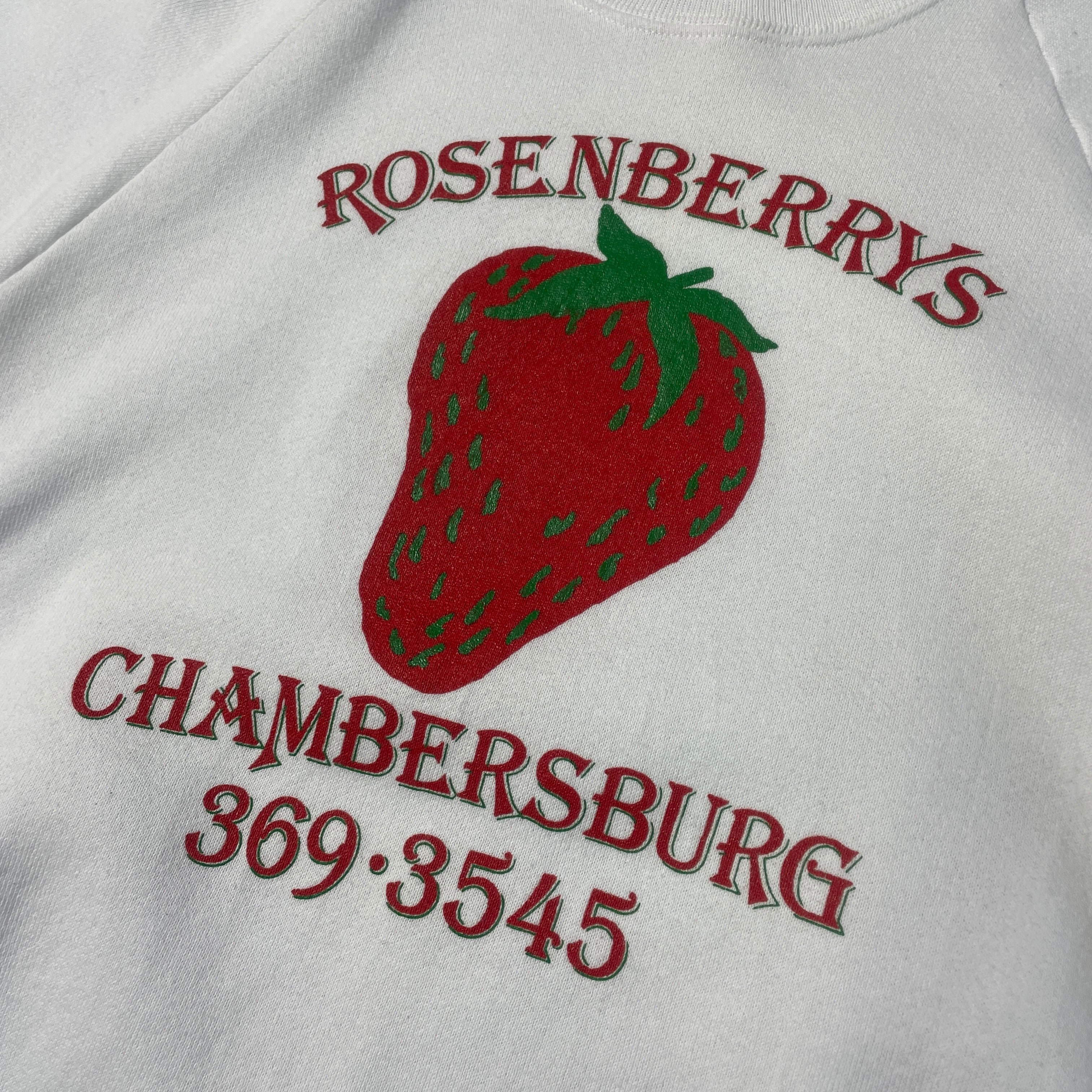 80年代 USA製 ROSENBERRYS イチゴ プリント スウェットシャツ メンズM