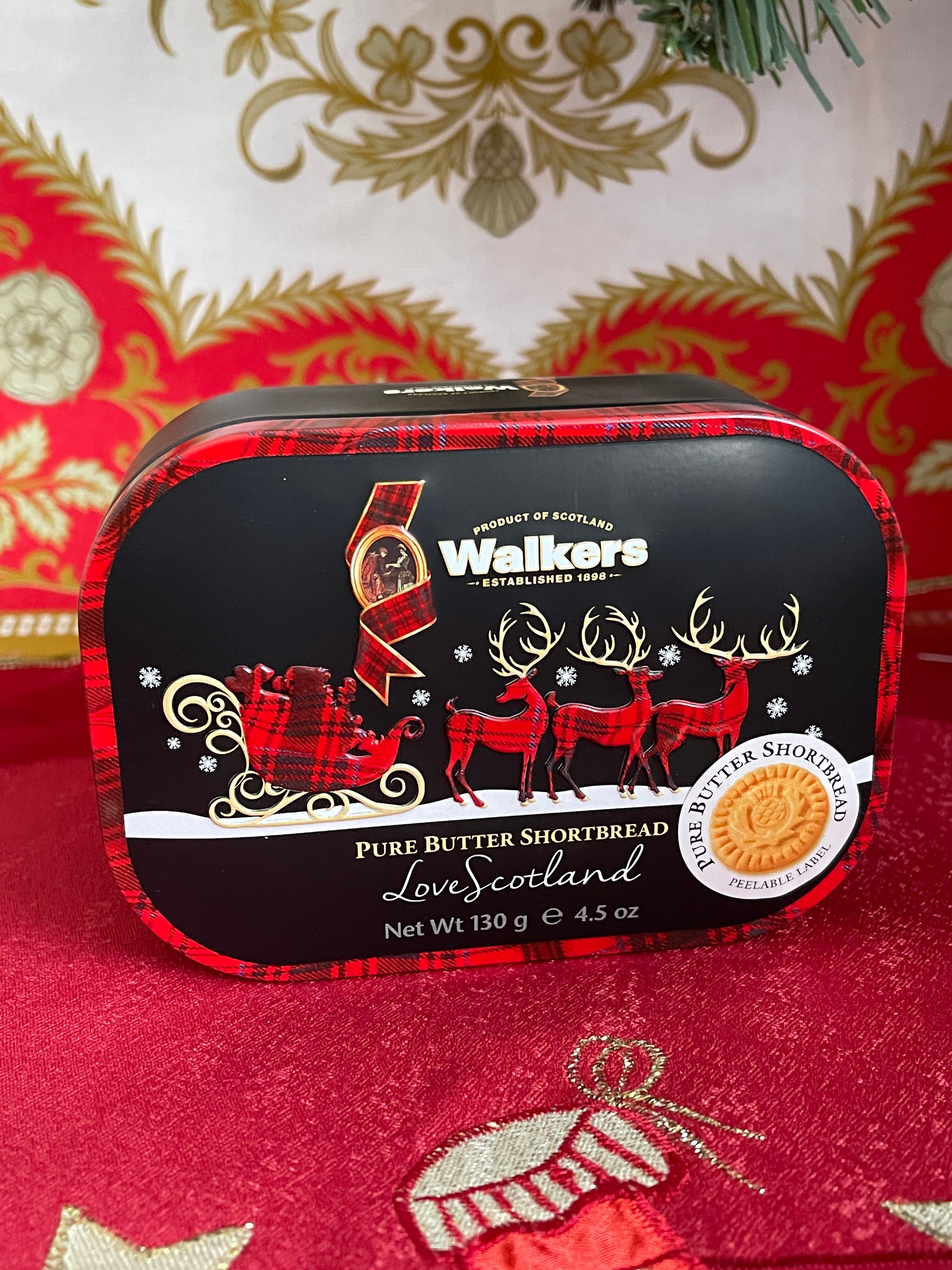 クリスマス★ウォーカー Walkers ★ サンタグリーティング ミニチュア缶 ショートブレッド