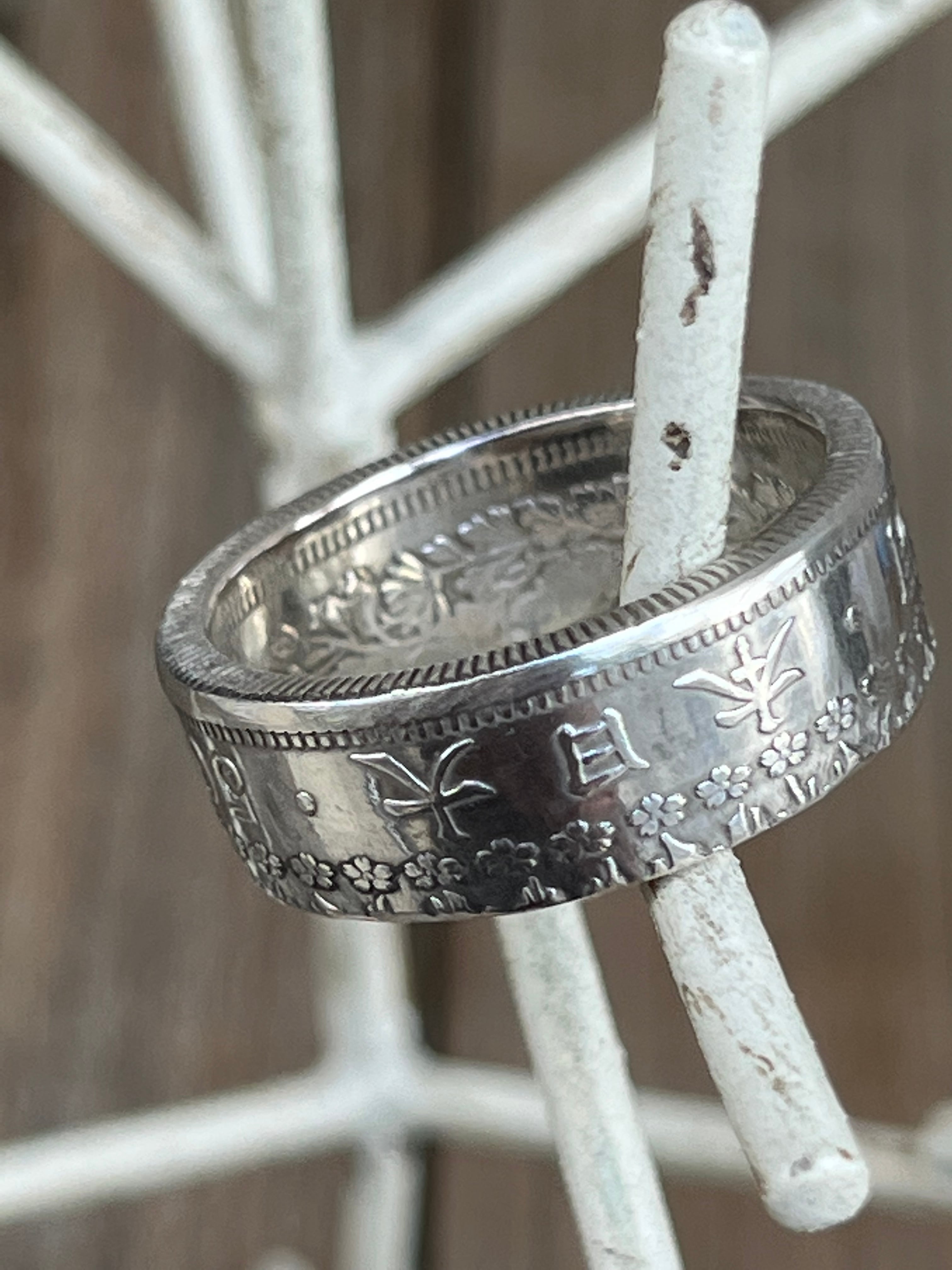 大日本旭日50銭銀貨 コインリング大日本旭日50銭銀貨 コインリング