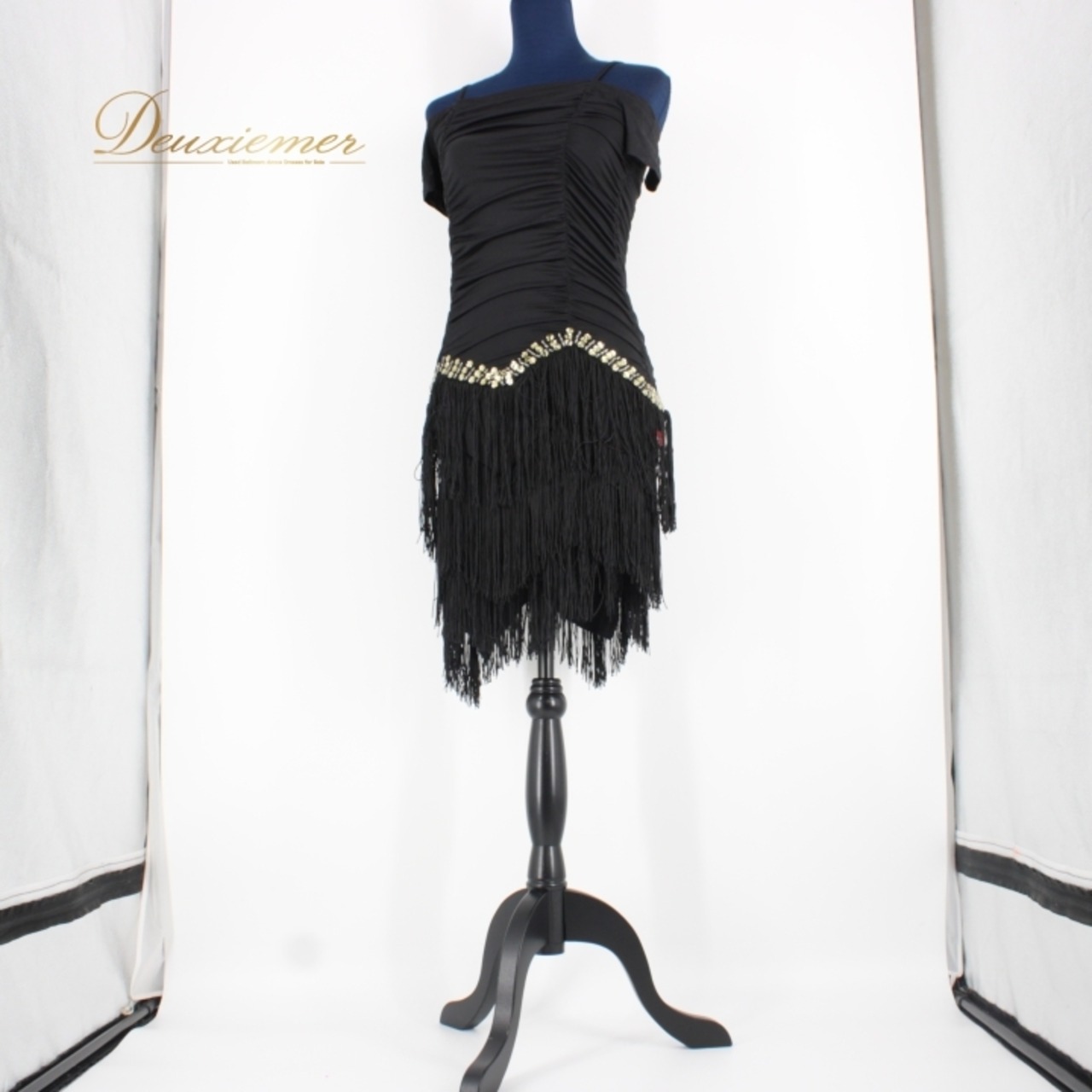 社交ダンス 衣装 ラテン ドレス ワンピース パーティ衣装 女性用 レディース オールシーズン 琳奈美 黒 ブラック系 フリンジ ラインストーン ビジュー アクティブウェア パフォーマンスウェア ダンス衣装 着こなし フェスティバル ステージ衣装