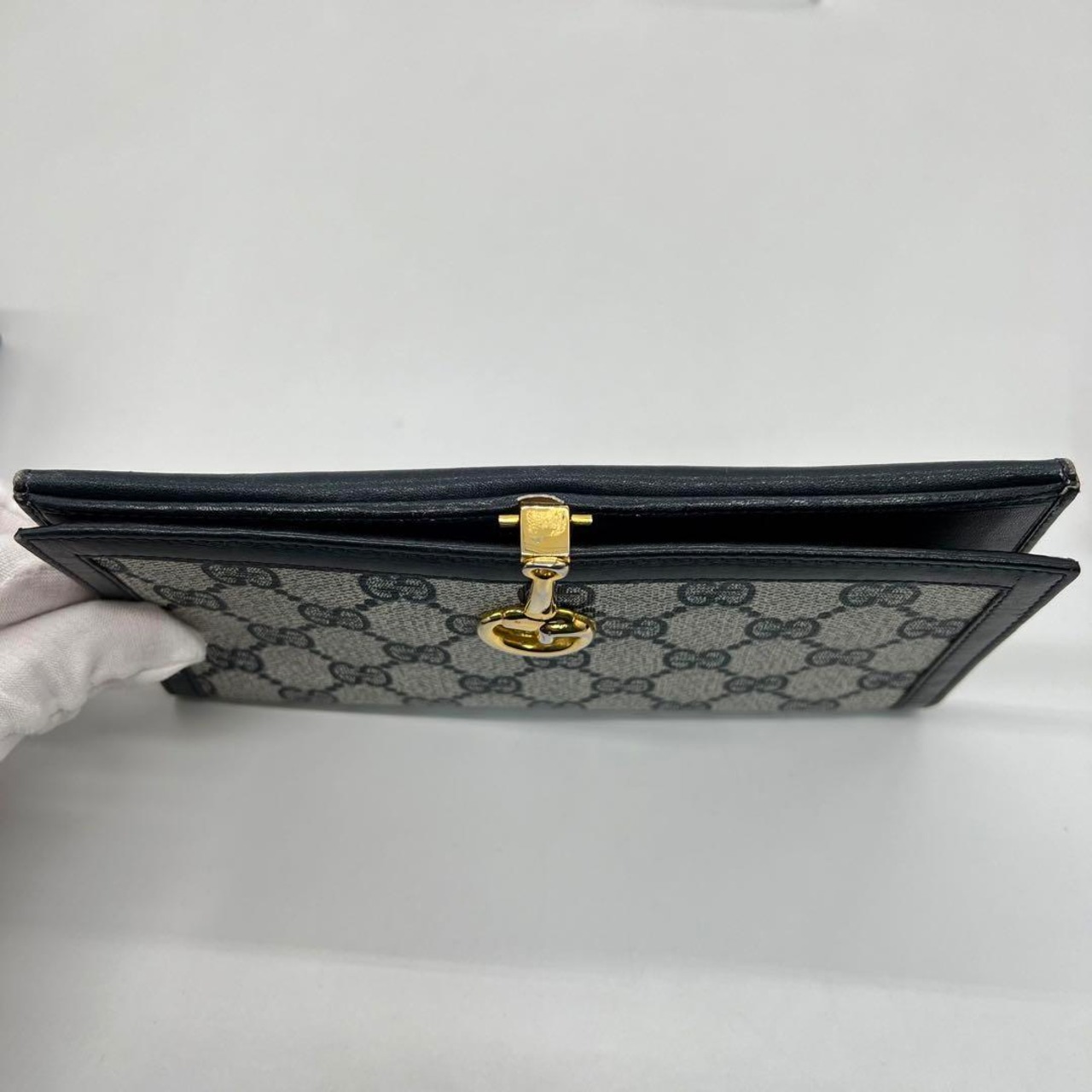✨良品✨GUCCI 長財布 GG柄 ヴィンテージ レザー PVC ネイビー | F.B 