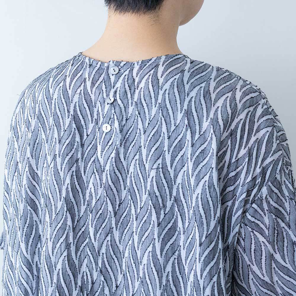 mizuiro ind カットジャガードクルーネックギャザーワンピース | LASQ
