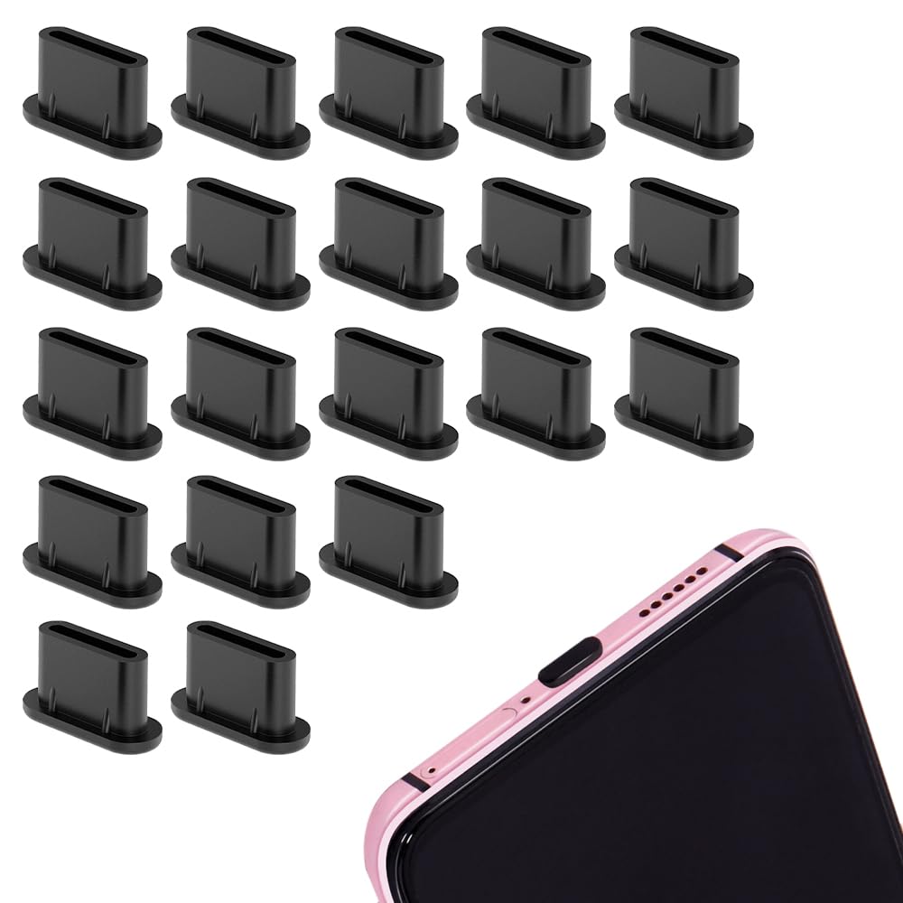 【新着特価】防塵保護カバー USB Type-Cポート キャップ シリコン蓋 コネクタカバー 充電穴 互換性があります 防塵カバー 防水 防錆 スマートフォン用 20個入り ブラック