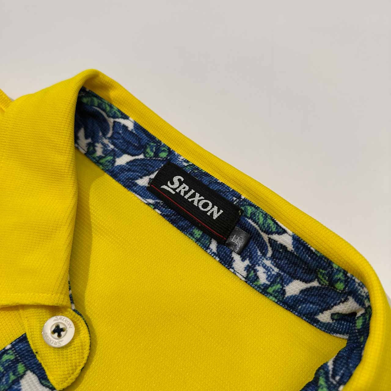 SRIXON スリクソン 柄切り替え ドライ 半袖 ポロシャツ サイズ LL /メンズ/ゴルフ/イエロー