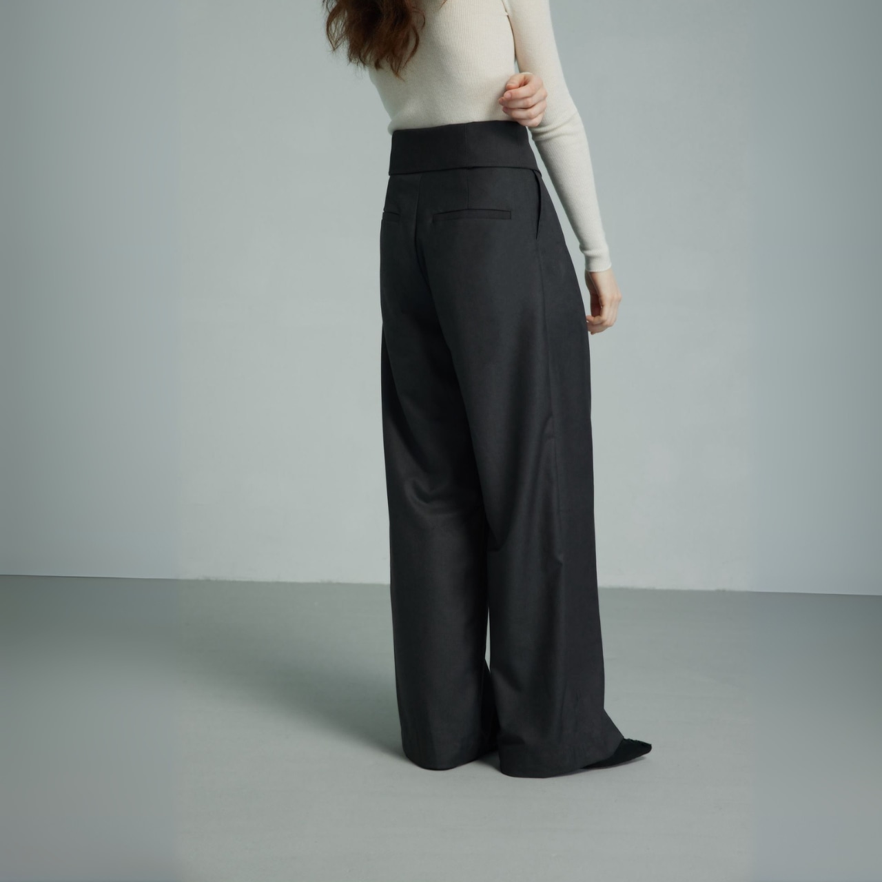 High-Waisted Wide Leg Full Length Pants T3692