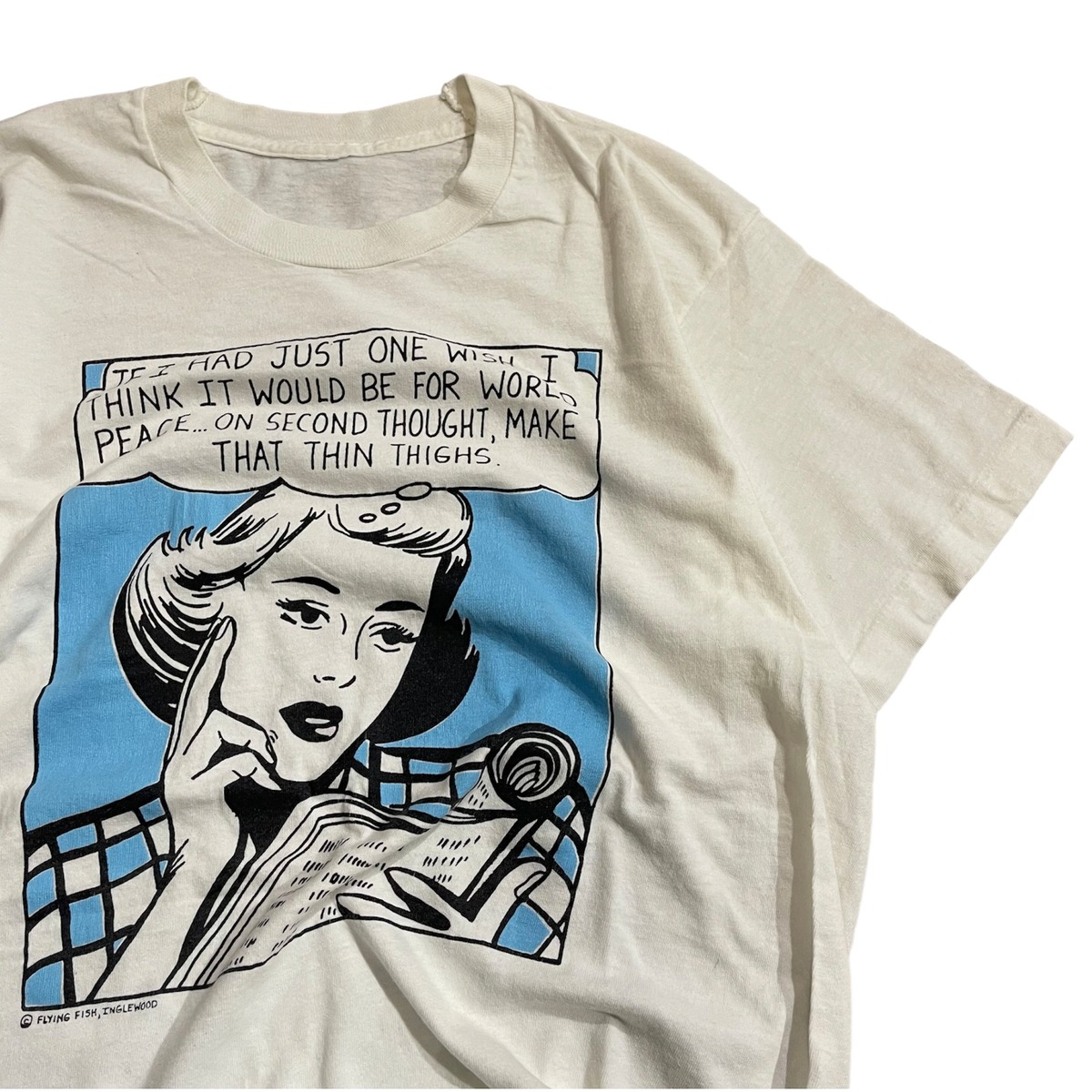 80年代 size:M程度【 Flying Fish 】ロイ・リキテンスタイン プリントT 