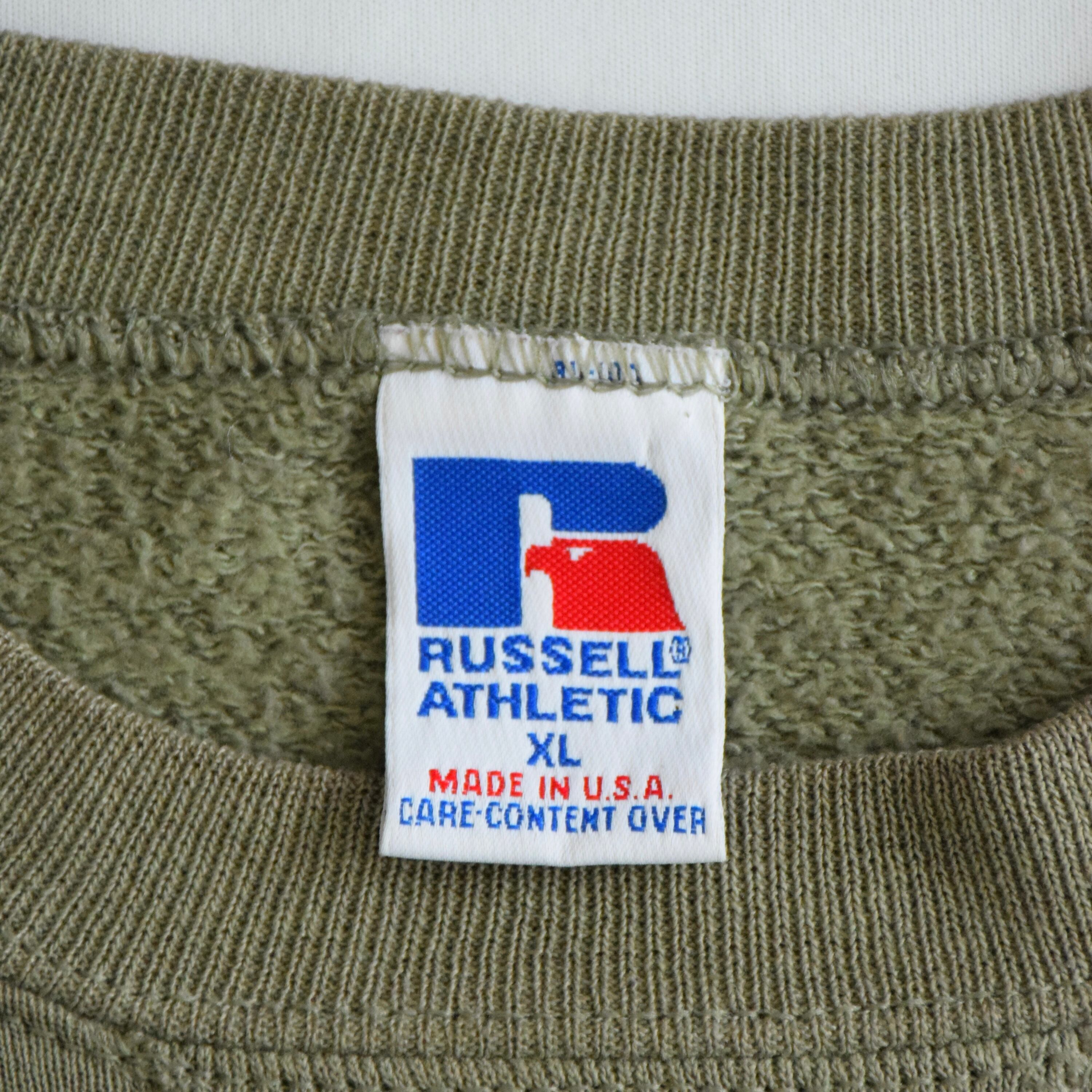 90's USA製 RUSSELL ATHLETIC スウェット メンズXL 薄グリーン 無地