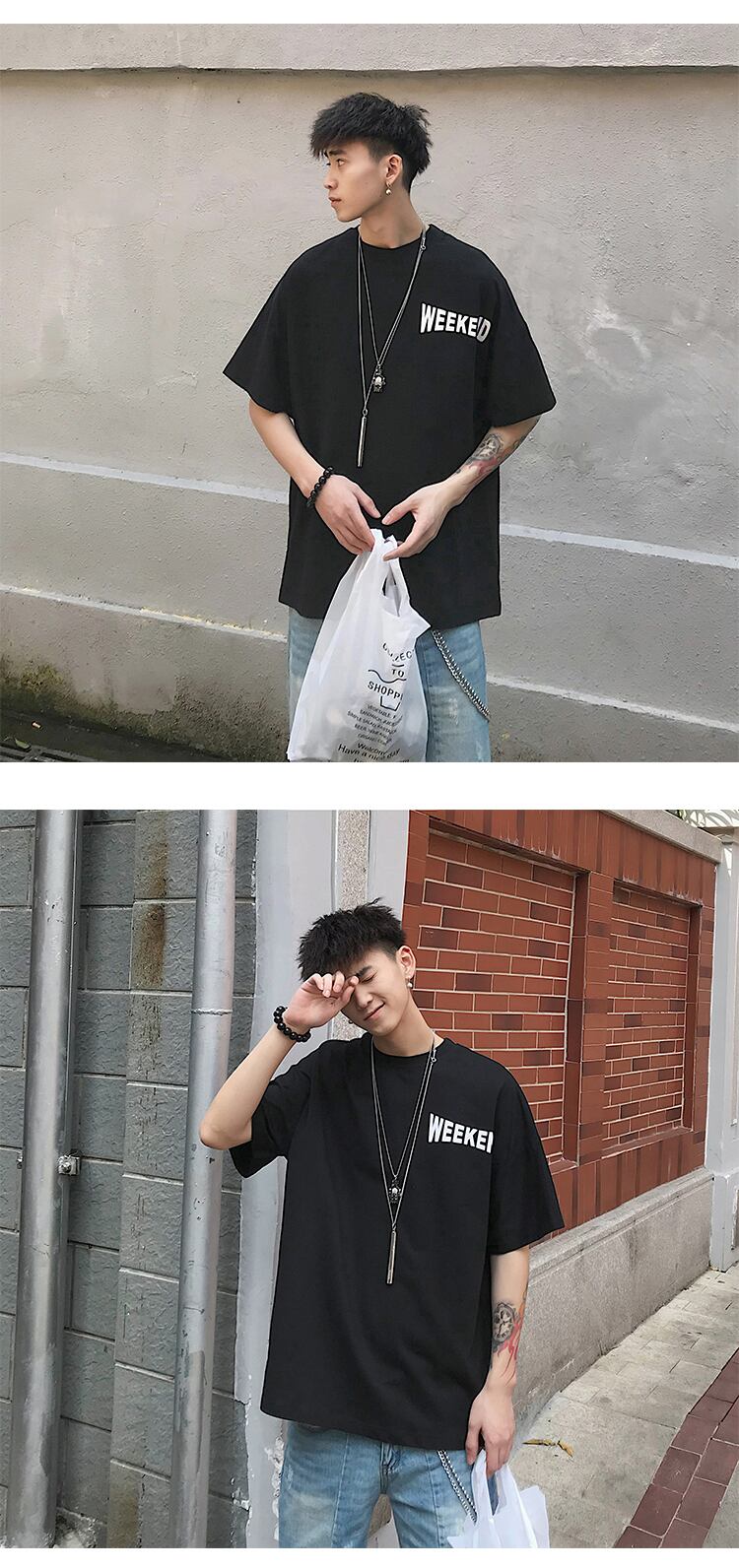 全3色 Tシャツ カットソー プリント カジュアル シンプル