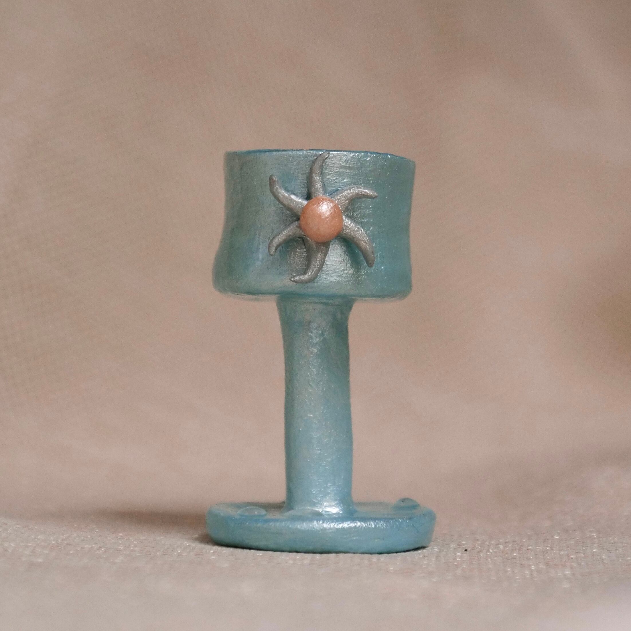 candle holder/blue